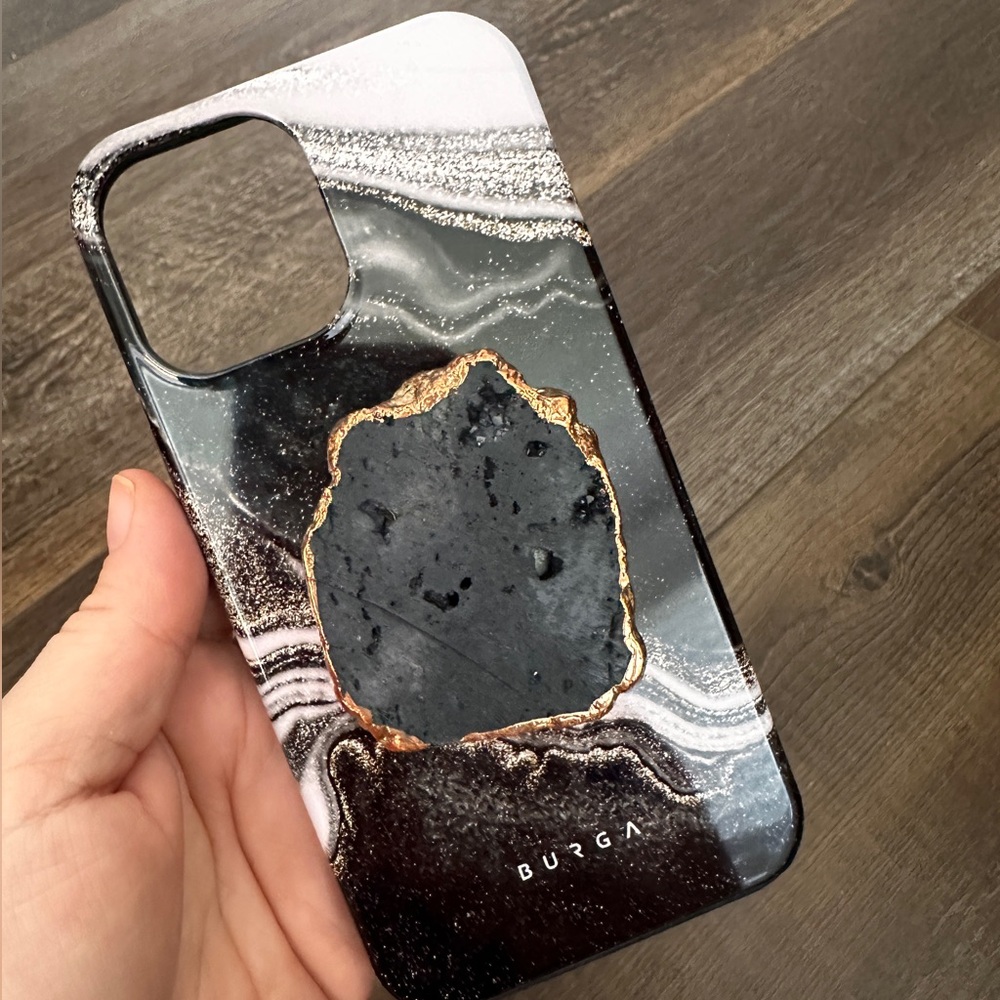 Burga iPhone case w/ onyx agate druzy grip - Pro 12 Max